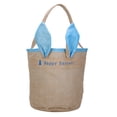 thumbnail image 1 of Bolsa de compras y regalo reutilizable con orejas de conejo Cesta para huevos de Pascua de yute de doble capa azul, 1 of 7