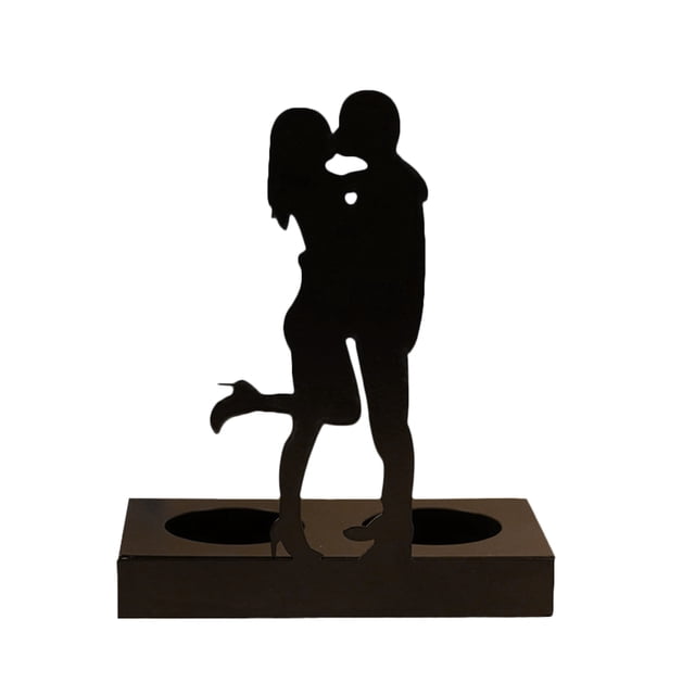 Candelabro de hierro, estatua romántica para vela de pareja, regalo para pareja en aniversario de bodas.