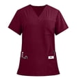 thumbnail image 6 of Sokhug Scrubs for Women Set V-Neck Top and Drawstring Joggers Pants Nursing Uniform Solid Stretch Workwear, 6 of 7