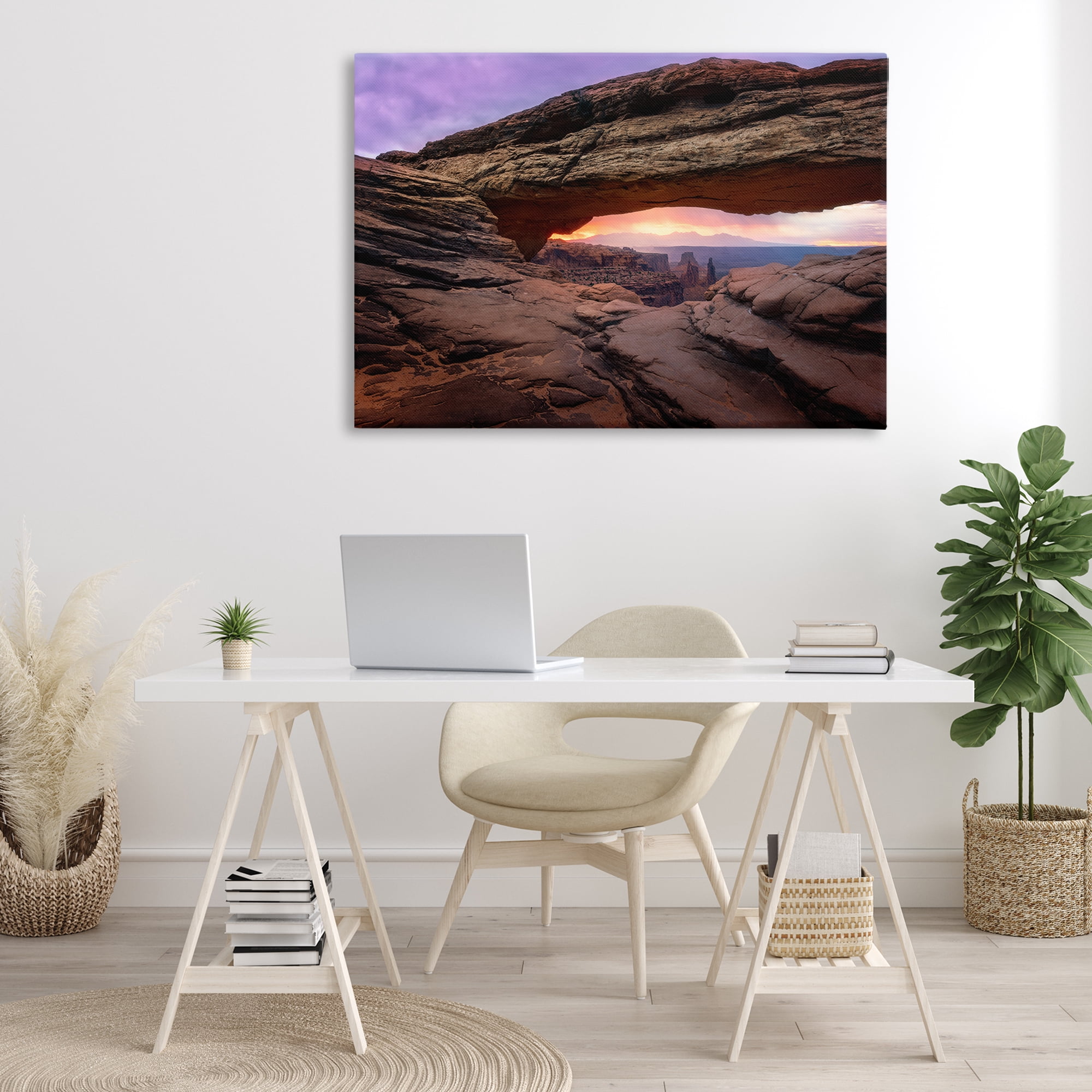 Stupell Industries Natural Canyon Rock Arch Landscape & Nature Photography Wrapped Canvas Art Print Wall Art, 45 x 30