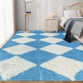 thumbnail image 5 of Teppich Homes Blue Geometric Pattern Wool Area Rug 6x9 - Tufted Carpet for Hallway and Bed, Living Room, 5 of 5