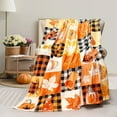 thumbnail image 4 of Fall Throw Blanket Autumn Pumpkin Maple Leaves Blanket Halloween Fleece Throw Blankets Super Soft Warm Cozy Flannel Throws Blanket Fall Decorative Blankets for Couch Sofa Bed 50X60, 4 of 6