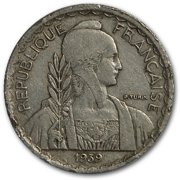 1939-A French Indo-China 20 Cents VF-XF