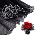 thumbnail image 1 of Nvzi 4.37 Yards Black Flower Wrapping Mesh Paper, Pearl Edge Bouquet Packaging Paper Wrinkled Translucent for Mother's Day Party Favor Decor, Florist Supplies Wedding Gift Packaging, 1 of 5
