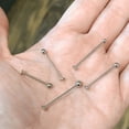 thumbnail image 2 of BodyJewelryOnline Threaded Labret Flatback Surgical Steel Extra Long 14G 16G with 3mm 4mm Top Ball, 2 of 8
