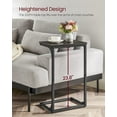 thumbnail image 3 of VASAGLE C-Shaped End Table, Set of 2, Side Table for Sofa, Couch Table with Metal Frame, Small TV Tray Table for Living Room, Bedroom, Ebonized Oak Finish and Black, 3 of 5