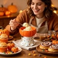 thumbnail image 6 of Miwamany Halloween Ghost Pumpkin Ceramic Dessert Bowl, Footed Ice Cream Snack Dish for Thanksgiving Fall Table Decor, Cute Spooky Serving Bowl 3.4x3.7x3.9in, 6 of 6