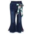 thumbnail image 1 of MSemis Kids Girls Casual Bell Bottoms Lace Flared Jeans Pants, 1 of 2