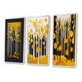 thumbnail image 3 of Designart "Quill Minimalism Abstract Yellow Forest I" Landscape Trees Framed Wall Art Set Of 3 - Yellow Trees Frame Canvas Set For Living Room Decor, 3 of 6