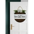 thumbnail image 3 of Front Door Porch Decorations Home Sweet Home Door Hanging Sign 12 inch Wooden Wall Sign, Rustic Holiday Wreath Decor for Front Door Porch Home Window Wall Farmhouse Decorations, 3 of 5
