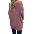 thumbnail image 5 of Weardear Women's Waffle Knit Tunic Blouse Tie Knot Tops Loose Fit Sweater Bat Wing Plain Shirts, 5 of 6