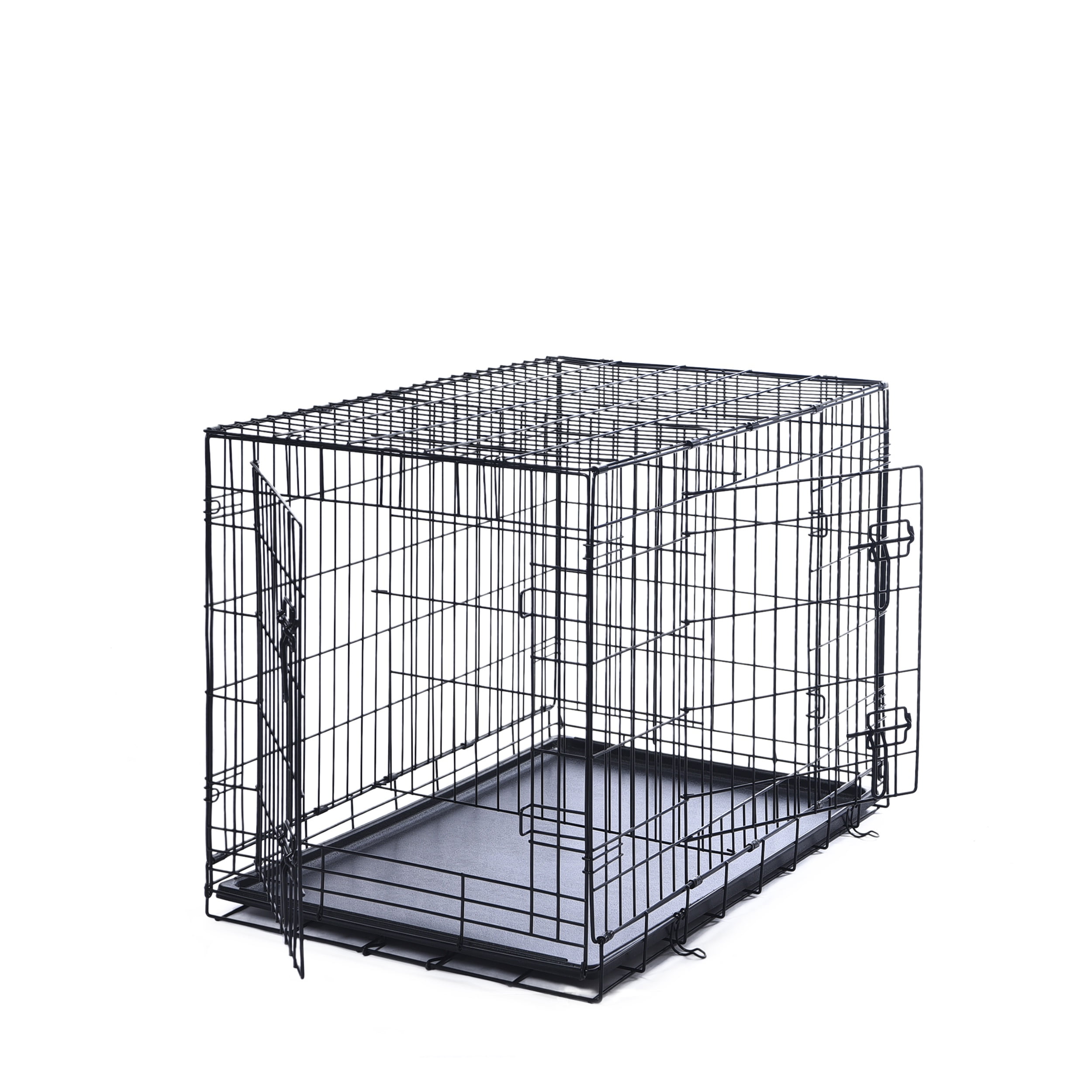 Max & Marlow Double-Door Dog Crate, Foldable Metal Wire Kennel, Portable, Tray and Divider Included, 24" x 17.5" x 20"