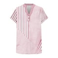 thumbnail image 6 of Womens Casual T Shirts V-Neck Short Sleeve Shirts Tops Loose Button Printed Blouse Summer Shirt Everyday Womens Tops, 6 of 6