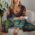 thumbnail image 6 of Sigee Whimsical Dragon Color Cool for Women’s Pajama Sets Long-Sleeved Pjs Sets for Women 2 piece Sleepwear-XX-Large, 6 of 7
