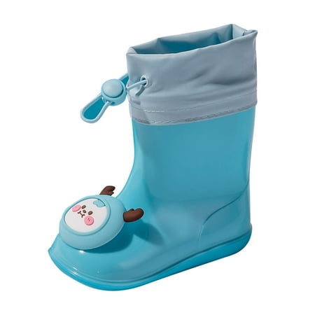 

nsendm For Children Lined Shoes Boots Rain With Drawstring And Girls Gumboots Rubber Proof Boots Size 5 Kids Shoes Blue 5.5-6Years