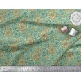thumbnail image 1 of Soimoi Green Velvet Fabric Wheel Ethnic Fabric Prints By Yard 58 Inch Wide, 1 of 1