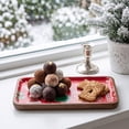 thumbnail image 2 of Christmas Printed Serving Tray with Wooden Rim Decorative Tray for Storing Cookies Desserts Tabletop Holiday Decoration, 2 of 6