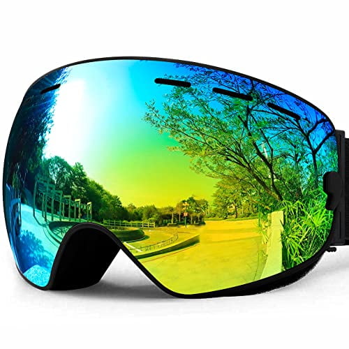 SPOSUNE Ski Goggles Over Glasses - Snow Goggle for Men Women Youth Snowboard Skiing - UV400 Anti-Fog Snowmobile Goggles