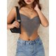 thumbnail image 3 of TRKIYQC Mujeres Sparkly Halter Crop Tank Tops Backless Chains Linked Sin mangas Rhinestones Glitter Chaleco para Club Party TRKIYQC moda, 3 of 9