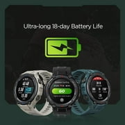 Amazfit T-Rex Pro Smart Watch: Rugged Outdoor GPS Fitness Watch - Black - Silicone watchband