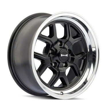 17x8 Ridler 610 Matte Black/Polished Lip Wheel 5x4.75 (0mm)
