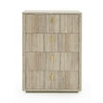 thumbnail image 2 of Noe Mali 51 Inch Tall Dresser Chest, Gray, 4 Drawers, Faux Travertine, 2 of 6