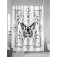 thumbnail image 5 of Black and Shower Curtain, White Frame Butterfly Sun Moon Waterproof Shower Curtain Set with 12 Hooks Lightweight Washable Fabric Shower Curtains for Bathroom 60x72 Inches, 5 of 6