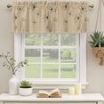 thumbnail image 2 of Black Khaki Curtain Valances for Windows, Kitchen Valance Window Treatments Panel 2 Pack, Spring Flora Rod Pocket Short Curtains for Bathroom Bedroom 54 x 18 Inch, 2 of 8