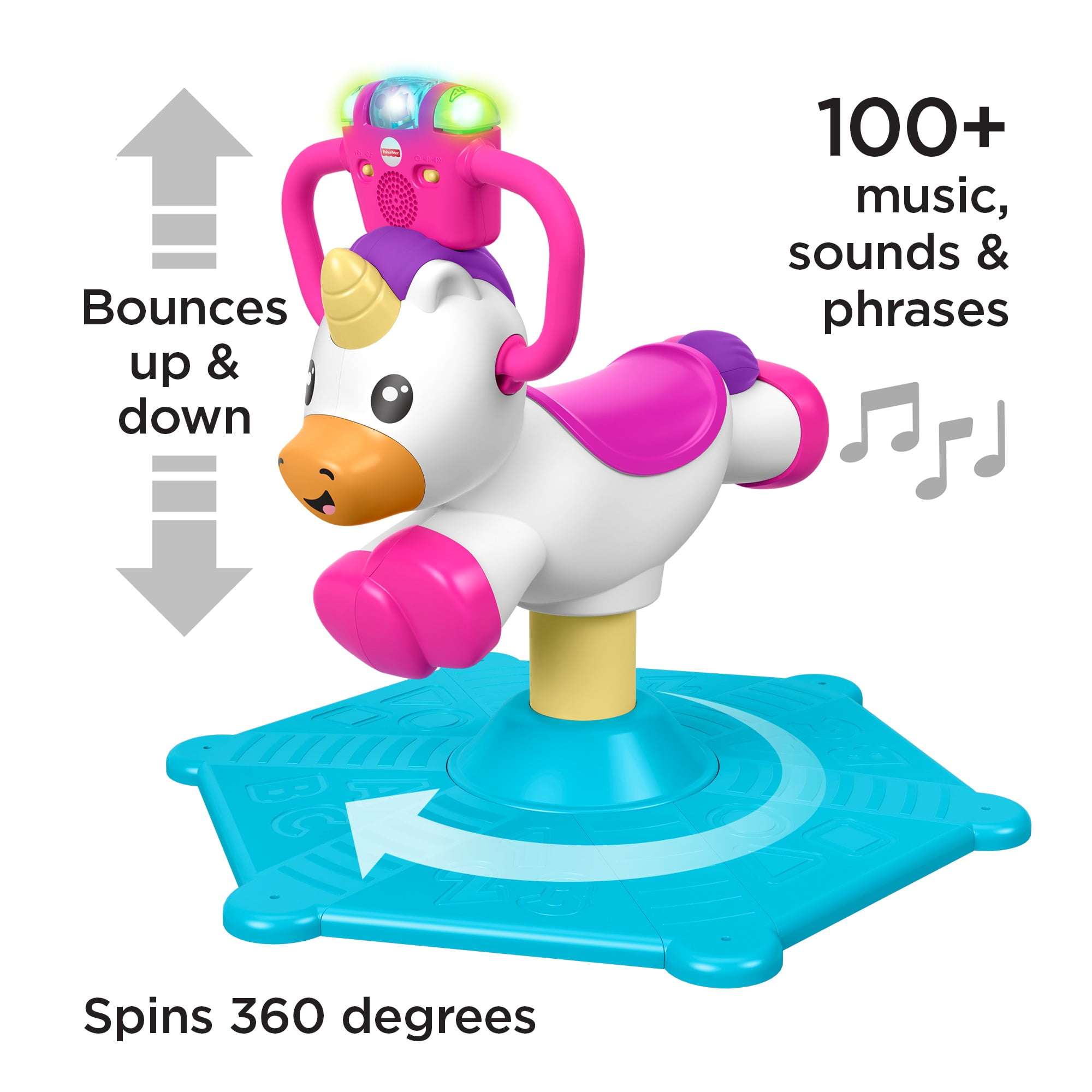 Fisher-Price Bounce and Spin Unicorn 12M NEW 