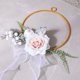 thumbnail image 4 of Corona de flores de metal con forma de aro, rosas artificiales, marco redondo de hierro, ideal para damas de honor, bodas y decoración de pared., 4 of 7