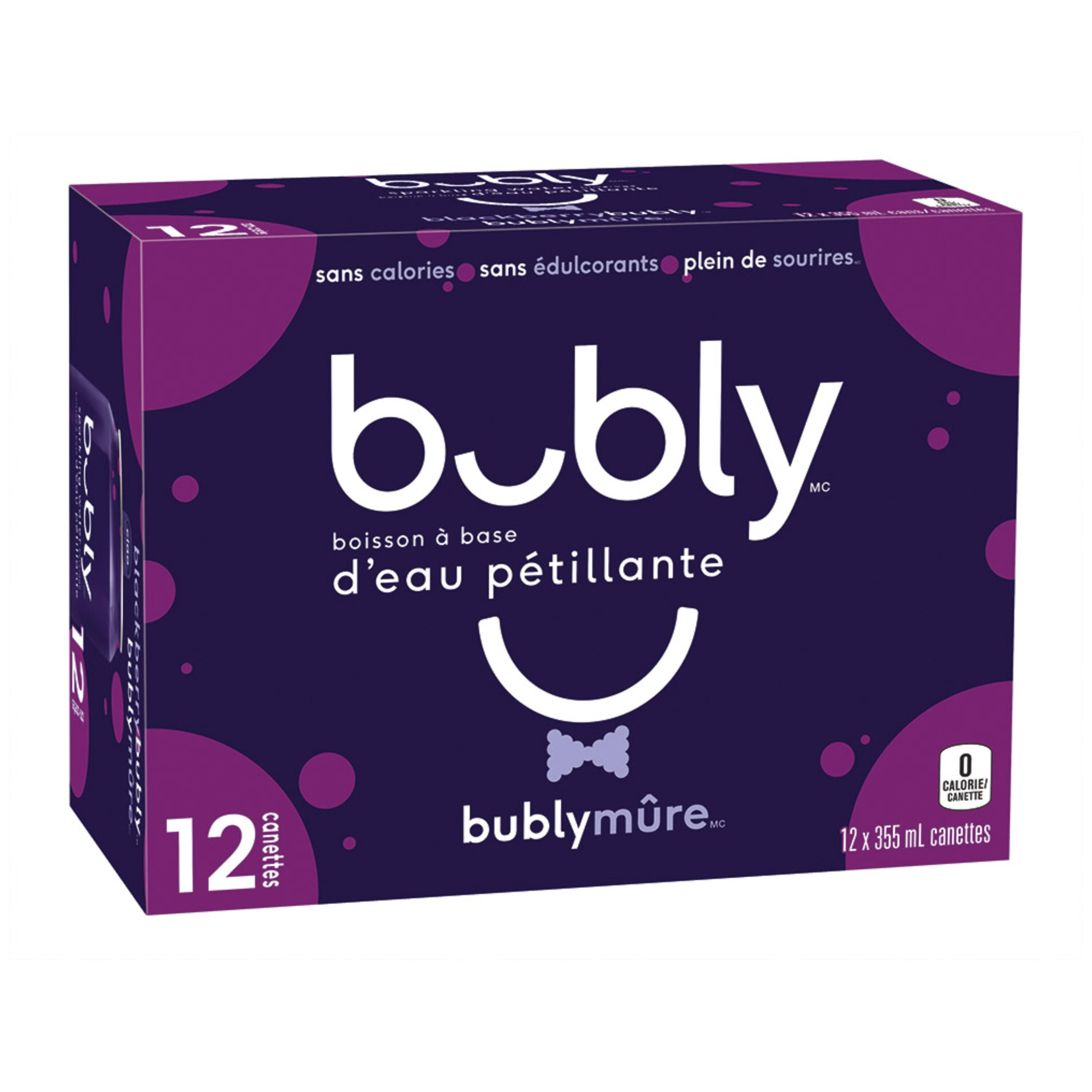 Bubly Blackberry Sparkling Water 12 x 355mL, Cans, 12x355ml