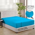 thumbnail image 3 of 1000 Thread Count 3 Piece (1- Fitted Sheet + 2- Pillow cover) Quality 15 Inch Deep Pocket 100% Egyptian Cotton Color Turquise Blue Solid Size King, 3 of 6
