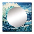 thumbnail image 2 of Designart "Of Wonder Coastal waves Waves painting VII" Nautical & Beach Multi-Color Large Square Mirror - Square Bedroom Mirror Printed Wall Decor - Coastal Square Printed Wall Mirror Art, 2 of 5