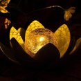 thumbnail image 4 of Luces solares para decoración de jardín al aire libre, decoración de loto de cristal de globo craquelado ámbar, luz de flor de metal impermeable para patio, césped, pasarela, mesa WD.WDQZL Hogar, 4 of 4