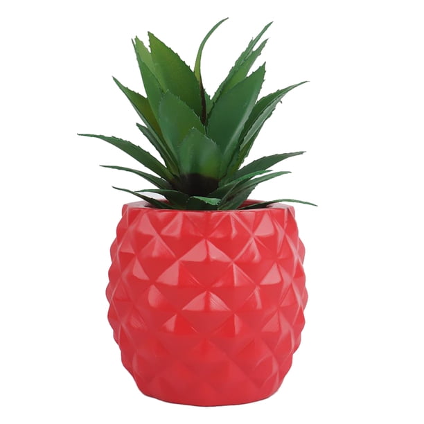 Artesanías de piña falsas en maceta Decoración de verdor falso, planta de en maceta para decoración de de oficina decoración para hogar, estante de escritorio decorativo plantas Magideal Artesanías de piña falsas en maceta