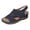 Navy, variant on Sandals for Women Peep Toe Splice Hollow out Low Wedge Platform Slingback Ankle Strap Slip on Summer Orthopedic Shoes Black Size 7