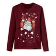 thumbnail image 4 of Black-Friday Deals pimelu Christmas Shirts Clearance Christmas Tops for Women Loose Fashion Star Santa Claus Graphics Pullover Blouses Ladies Lightweight Round Neck Long Sleeve Tshirt, 4 of 4