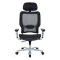 thumbnail image 3 of Chaise Ergonomique Air Grid Grande Taille avec Appuie-Tête Réglable en Tissu Noir, 3 of 12