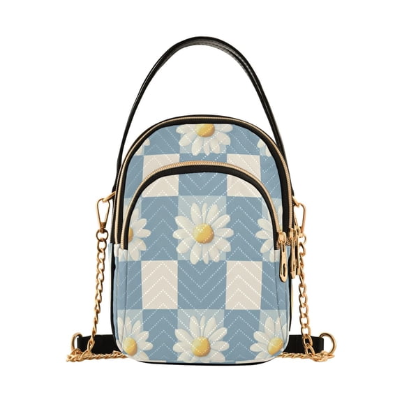 DIXRUYEE Cross Body Fashion Shoulder Waist Purse Bags Daisy Delight on Blue Pocket Handbags