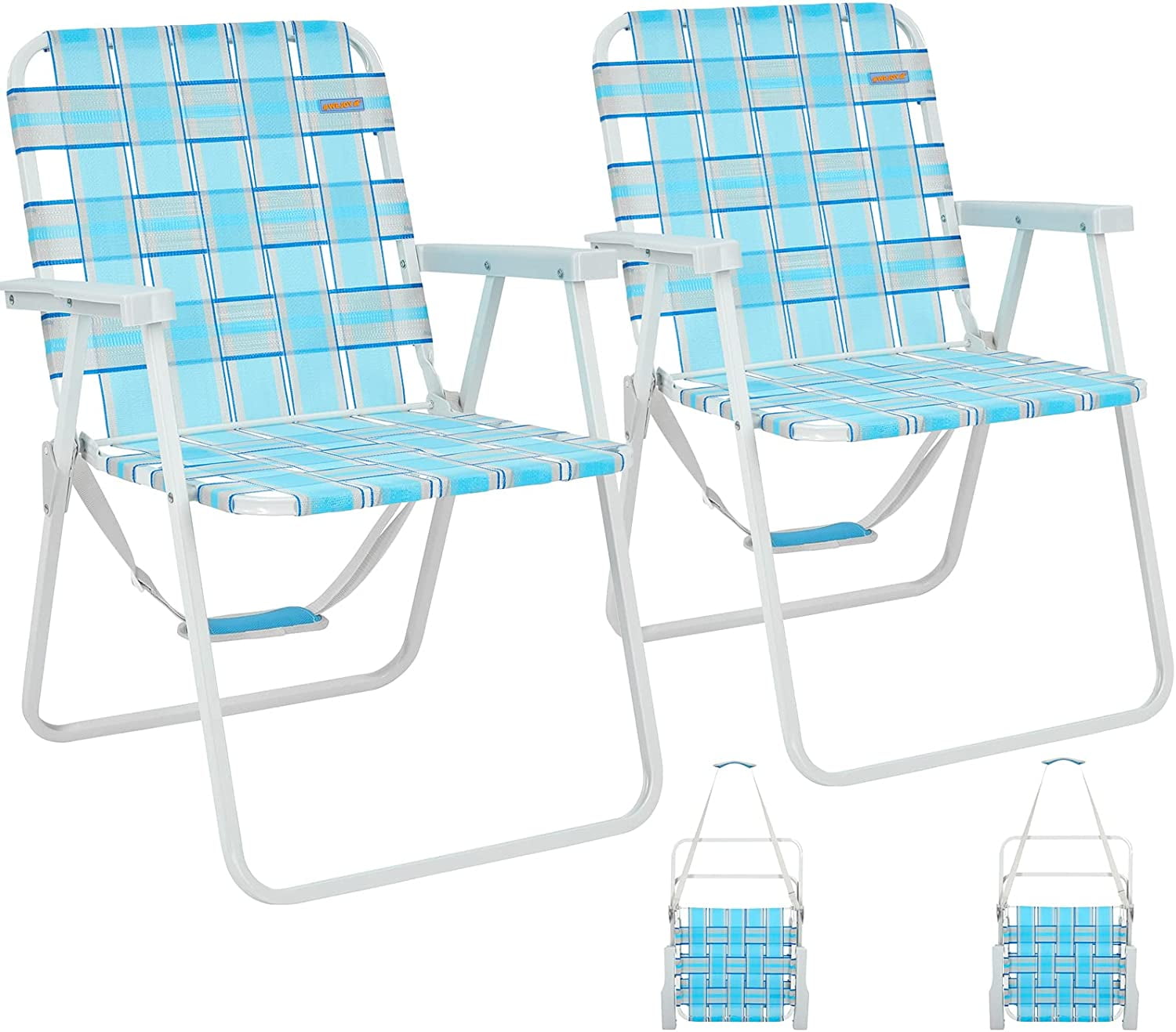 Folding bed Lawn Beach Chair,Heavy Duty Portable Chairs for Outside with Hard Arm,Carry Strap