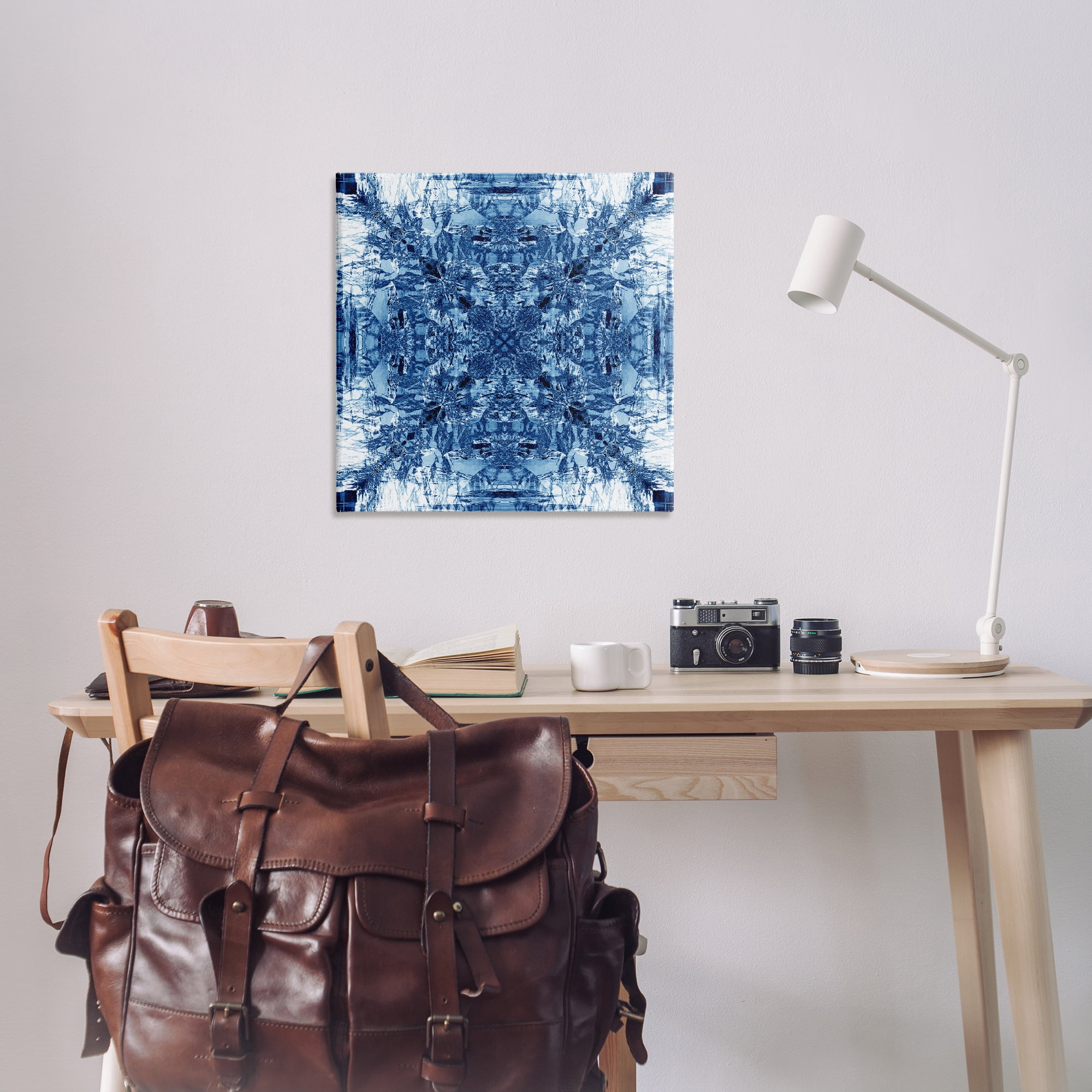 Stupell Industries Mosaic Pattern on White Abstract Painting Wrapped Canvas Art Print Wall Art, 30 x 30