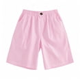 thumbnail image 6 of Bovxnpu Girls Summer Capris Wide Leg Pants Linen Cotton Girls Shorts Casual with Pockets Loose Pants, 6 of 9