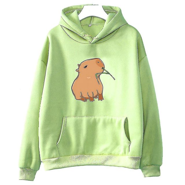 Sudadera con capucha divertida con estampado de capibara para mujer/hombre, Tops de dibujos animados Kawaii, sudadera para niñas, jerséis con capucha gráficos Harajuku de moda Unisex