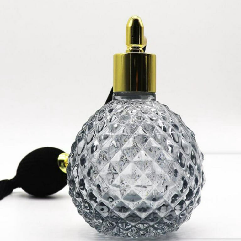 WTWEN 100ml Perfume Spray Bottle Vintage Style Glass Refillable Bottle for  Lady Gift (Black)