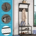thumbnail image 5 of RiverRidge Afton Hall Tree with Shoe Storage Organizer and Bench - Weathered Woodgrain, 5 of 12
