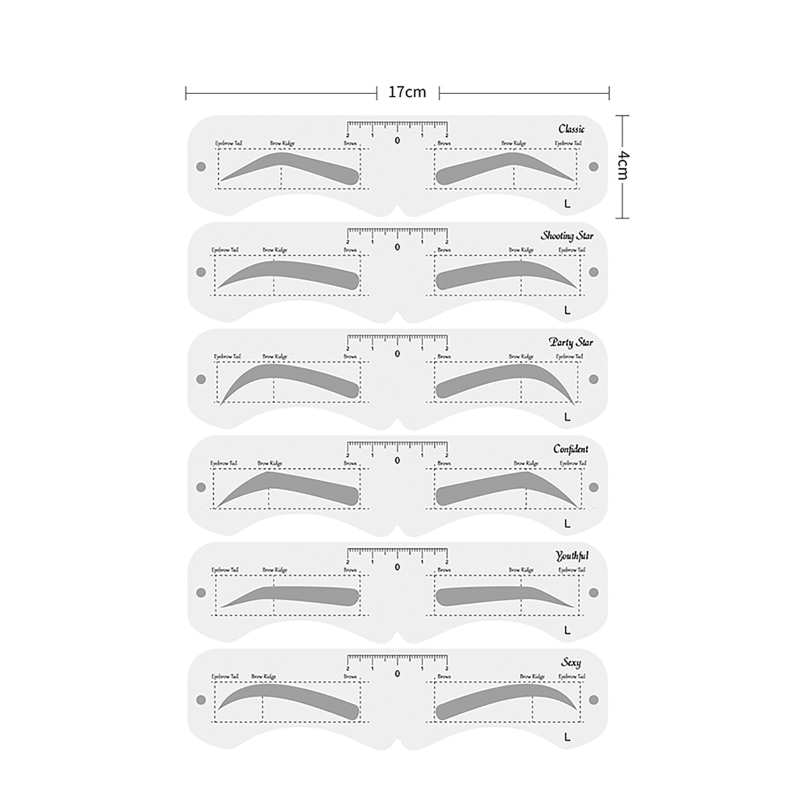 anna eyebrow stencil with strap 6 styles arched eyebrow stencil eyebrow shaper kit walmart com