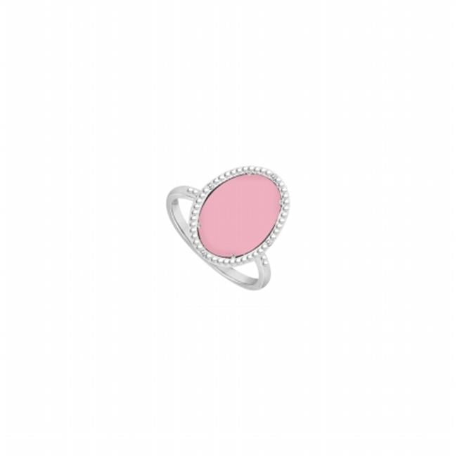 Fine Jewelry Vault UBLRBK70244W10DCPK 10K White Gold Pink Chalcedony & Diamond Ring 15.08 CT TGW , 4 Stones by Fine Jewelry Vault