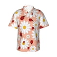 thumbnail image 2 of Goofa Daisy and Ladybug Hawaiian Shirt for Men, Unisex Summer Beach Casual Short Sleeve Button Down Shirts,Aloha Tropical Floral print shirt-Medium, 2 of 9