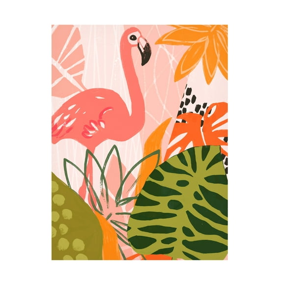 June Erica Vess 'Jungle Flamingo II' Canvas Art
