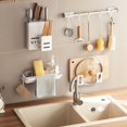 thumbnail image 4 of PENGXIANG Space-saving Drain Rack Versatile Wall-mounted Drain Rack with Towel Hanger Detachable Tray Efficient Kitchen Organizer for, 4 of 5
